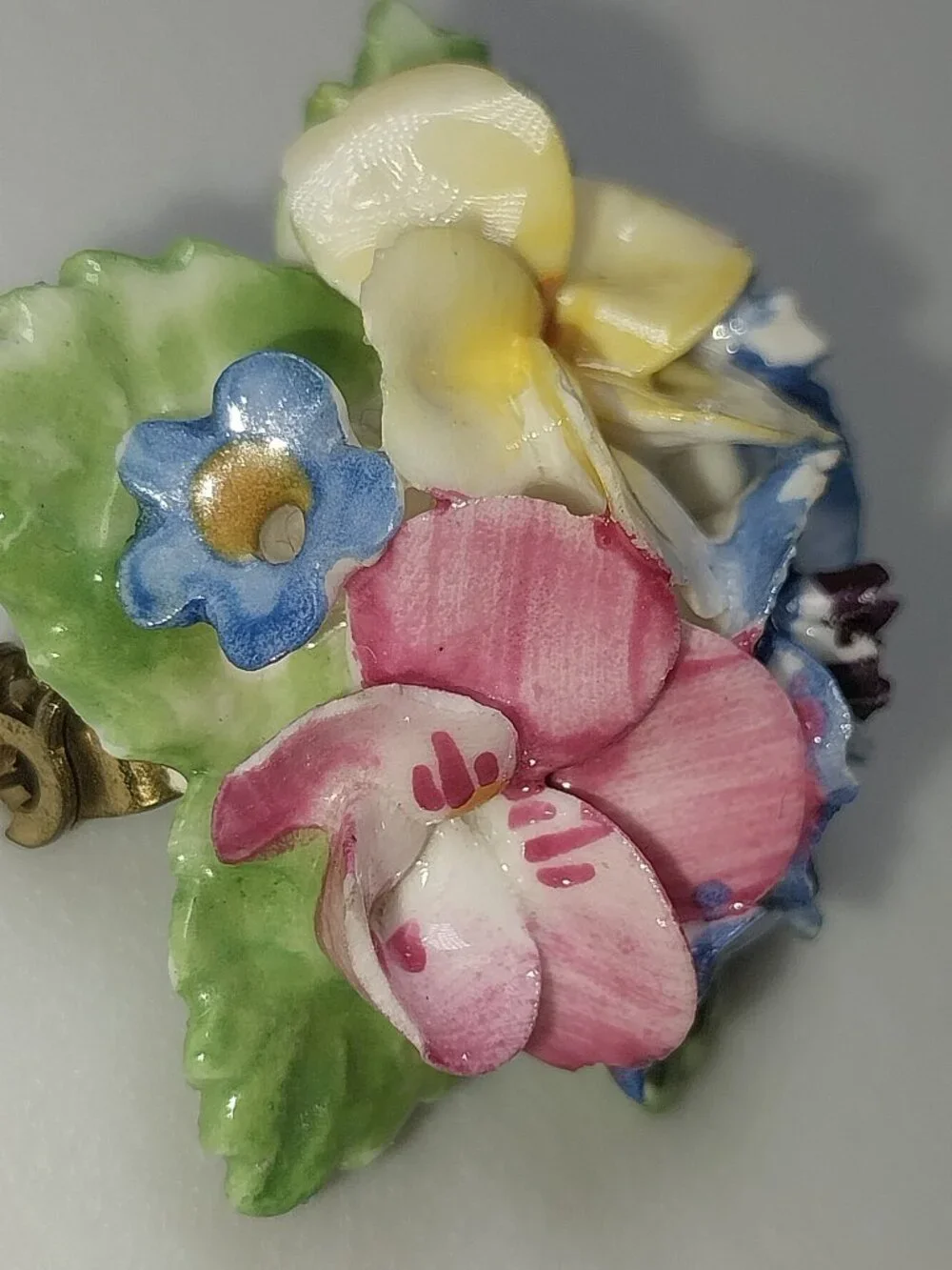 Vintage Coalbrook China Porcelain Bouquet Brooch/Pin Made in England